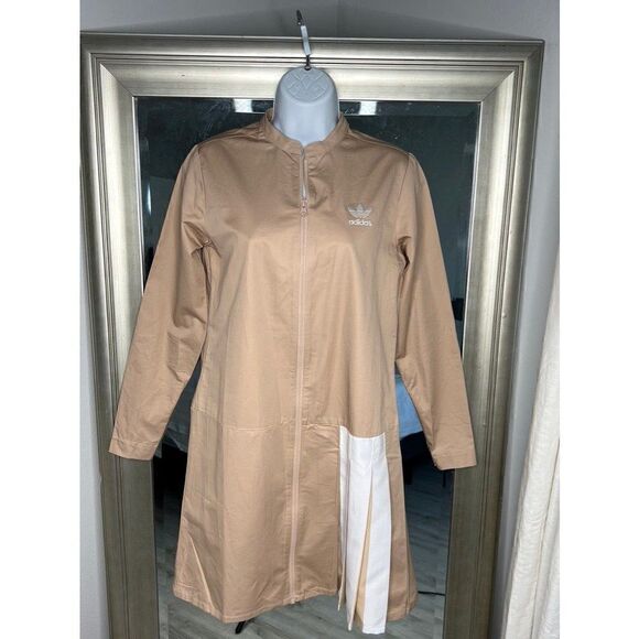 ADIDAS Originals Info Poster Mid Length Dress In Beige Color Size XS - Picture 1 of 8